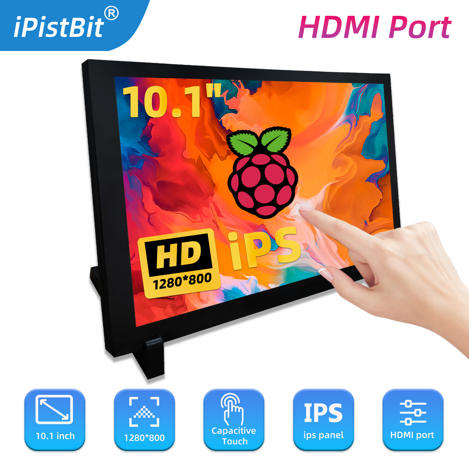Raspberry Pi 10.1 Inch Capacitive Touch Screen Ips - 10,1 Zoll HDMI kapazitiver Touchscreen tragbarer
